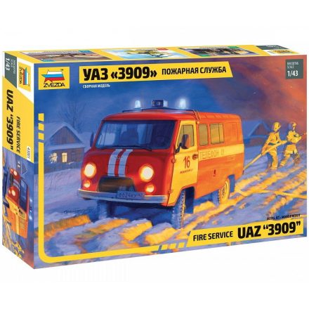 Zvezda UAZ 3909 FIREFIGHTER CAR makett