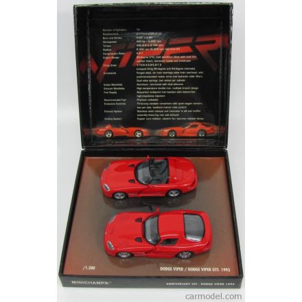Minichamps DODGE SET X2 VIPER 1993-2003 10 YEARS ANNIVERSARY