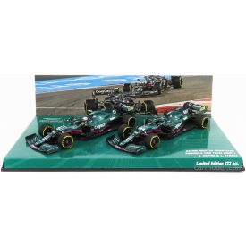   Minichamps ASTON MARTIN  SET F1 2X AMR21 MERCEDES M12 EQ POWER+ TEAM COGNIZANT FORMULA ONE N 5 SEASON 2021 SEBASTIAN VETTEL + N 18 2021 LANCE STROLL