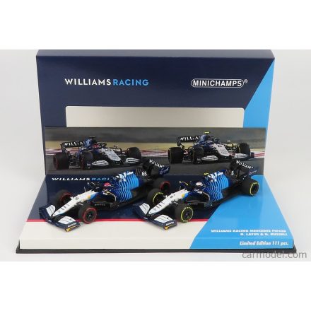 Minichamps Williams F1 SET 2X FW43B MERCEDES M12 EQ POWER+ TEAM WILLIAMS RACING N 63 SEASON 2021 GEORGE RUSSEL + N 6 SEASON 2021 NICHOLAS LATIFI