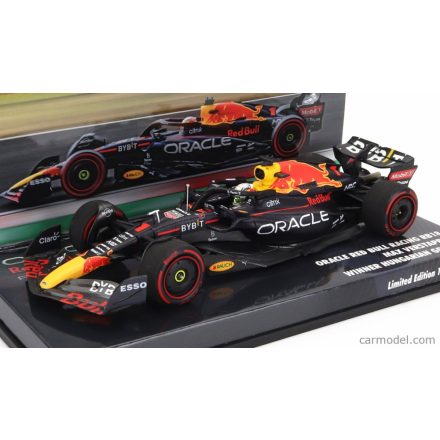 Minichamps RED BULL F1 RB18 TEAM ORACLE RED BULL RACING N 1 WORLD CHAMPION WINNER HUNGARIAN GP 2022 MAX VERSTAPPEN
