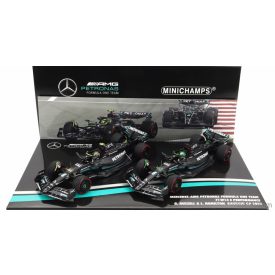   Minichamps MERCEDES SET F1 2X W14 TEAM MERCEDES-AMG PETRONAS FORMULA ONE N 44 BAHRAIN GP 2023 LEWIS HAMILTON + N 63 BAHRAIN GP 2023 GEORGE RUSSEL