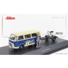Schuco FORD ENGLAND TAUNUS TRANSIT FK1000 MINIBUS VESPA GARAGE WITH PIAGGIO VESPA 150 GS 1958