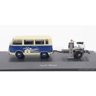 Schuco FORD ENGLAND TAUNUS TRANSIT FK1000 MINIBUS VESPA GARAGE WITH PIAGGIO VESPA 150 GS 1958