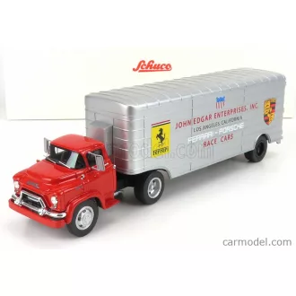   Schuco GMC TRUCK CAR TRANSPORTER TEAM JOHN EDGARD ENTERPRISES INC. LOS ANGELES CALIFORNIA FERRARI - PORSCHE RACE CARS 1950