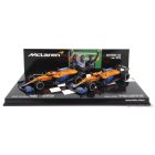 Minichamps McLAREN F1 SET 2X COFFRET MCL35L MERCEDES M12 EQ POWER+ TEAM MCLAREN N 3 WINNER ITALY GP 2021 DANIEL RICCIARDO + N 4 2nd ITALY GP 2021 LANDO NORRIS