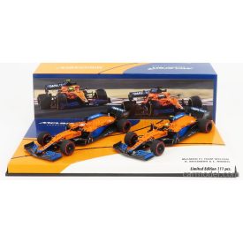   Minichamps McLAREN F1 SET 2X MCL35L MERCEDES M12 EQ POWER+ TEAM MCLAREN N 3 SEASON 2021 DANIEL RICCIARDO + N 4 2021 LANDO NORRIS