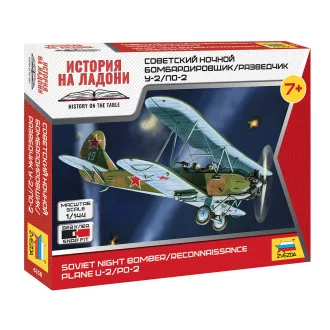   Zvezda Soviet night bomber/reconnaissance plane U-2/Po-2 - snap-fit katonai repülő makett