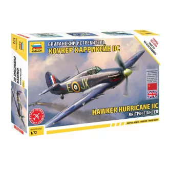   Zvezda British Fighter Hawker Hurricane IIC - snap-fit katonai repülő makett