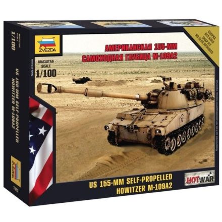 Zvezda American 155-mm self-propelled howitzer M-109 A2 1:100 makett