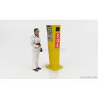 CLC-MODELS FIAT 131 PANORAMA SW 1981 - MOVIE - BIANCO ROSSO E VERDONE - WITH FURIO ZOCCANO FIGURE (CARLO VERDONE) AND SOS YELLOW COLUMN - CON VETRINA - WITH SHOWCASE