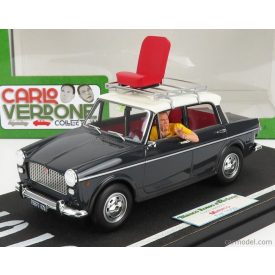   CLC-MODELS FIAT 1100D WITH MIMMO FIGURE (CARLO VERDONE) 1981 BIANCO ROSSO E VERDONE MOVIE