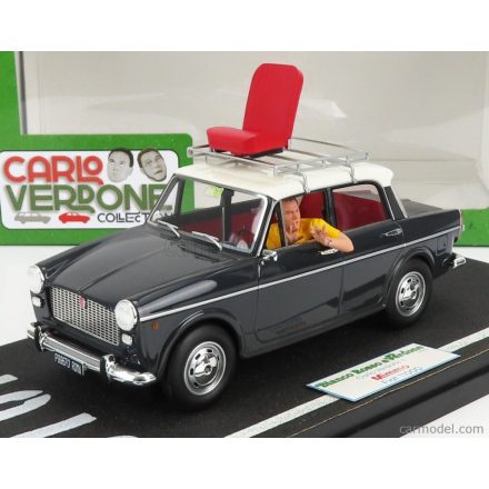 CLC-MODELS FIAT 1100D WITH MIMMO FIGURE (CARLO VERDONE) 1981 BIANCO ROSSO E VERDONE MOVIE