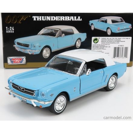 Motormax FORD MUSTANG CONVERTIBLE SPIDER 1967 - 007 JAMES BOND - THUNDERBALL - OPERAZIONE TUONO