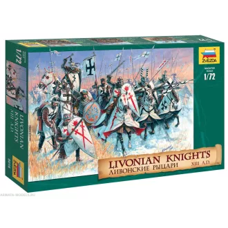   Zvezda Livonian Knights XIII A.D. - 9 mounted and 24 infantry figures figurakészlet