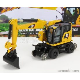   DM MODELS CATERPILLAR CATM323F ESCAVATORE GOMMATO SU ROTAIE FERROVIARIE - TRACTOR HYDRAULIC EXCAVATOR SCRAPER