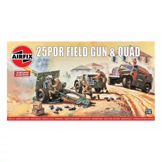   Airfix 25pdr Field Gun & Quad, Vintage Classics löveg makett
