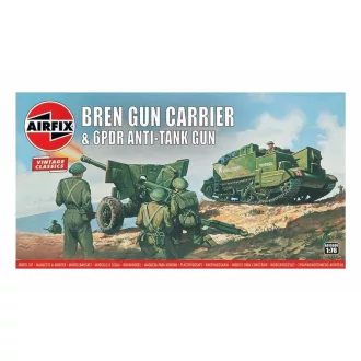  Airfix Bren Gun Carrier& 6 pdr AT Gun,Vintage Classics harcjármű makett