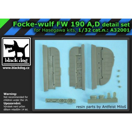 Black Dog Focke-Wulf FW 190 A, D detail set (Hasegawa)