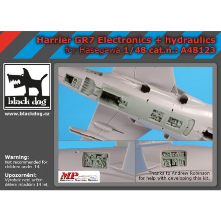 Black Dog Harrier GR 7 electronics+hydraulics for Hasegawa