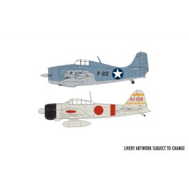   Airfix Grumman F-4F4 Wildcat & Mitsubishi Zero Dogfight Double makett