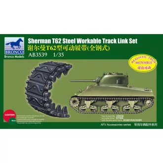   Bronco Models Shermann T62 Workable Track Link Set lánctalp kiegészítő