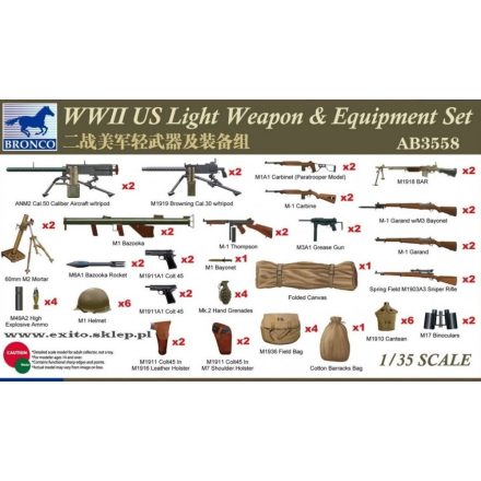 Bronco WWII US Light Weapon & Equipment Set
