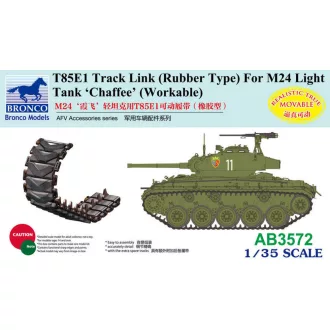   Bronco Models T85E1 Track Link (Rubber Type) For M24 Light Tank Chaffee (Workable lánctalp kiegészítő