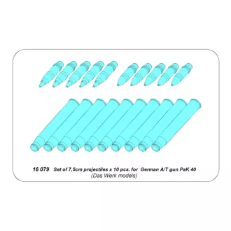   Aber Models Set of 7,5cm projectiles x 10 pcs. for A/T gun PaK 40 (Das Werk)