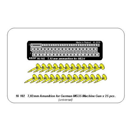 Aber 7,92mm amunition for German MG34 Machine gun