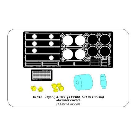 Aber Tiger I, E Tunisia 501 abt.- Air filter covers (Tamiya)