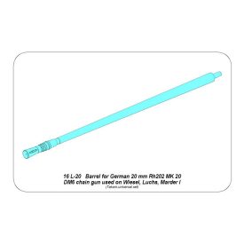   Aber Barrel for German 20 mm RH202 MK 20 DM chain gun used on Wiesel, Luchs, Marder I (Takom)