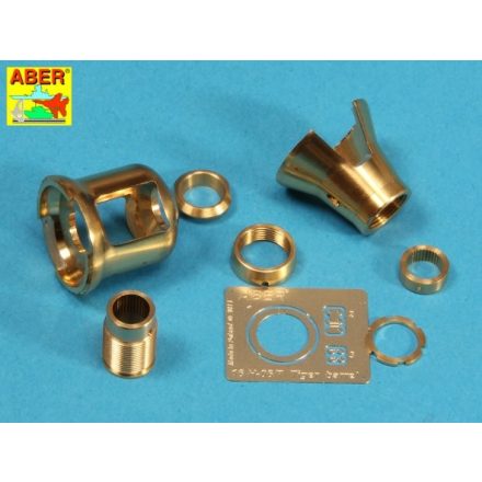 Aber Early Muzzle Brake Used on German 8,8cm Barrel Tiger.I - Early & Tiger II (Porsche Turret) (Tamiya, Trumpeter)