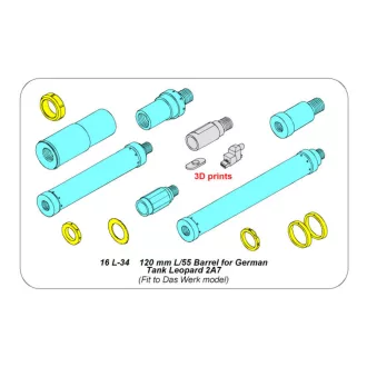 Aber Models 120 mm L/55 Barrel for German Tank Leopard 2A7V