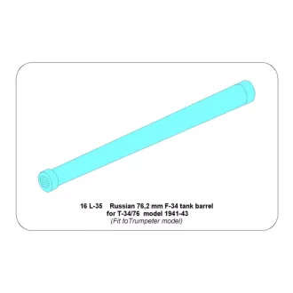   Aber Models Russian 76,2 mm F-34 tank barrel  for T-34/76 model 1941-43