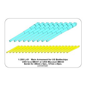   Aber Main Armament for US battleship Iova or Missouri 406mm x9, 127mm x20