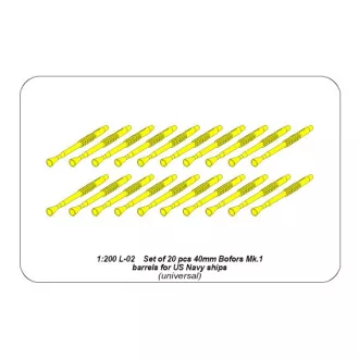   Aber Set of 20 pcs 20 mm L/70 Oerlikon Mk.10 barrels for US Navy ships