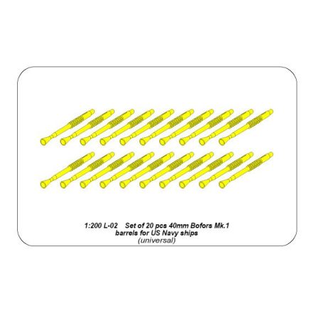 Aber Set of 20 pcs 20 mm L/70 Oerlikon Mk.10 barrels for US Navy ships