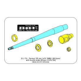   Aber German 105mm LeFH 18M/2 L/28 Barrel (Wespe Sd.Kfz.124) (AFV Club, Ark, Tamiya)