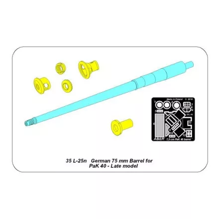 Aber German 75mm Barrel for Pak 40 - Late model (Tamiya)