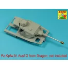 Aber German 75mm barrel for KwK40L/43 with early model muzzle brake for Pz.Kpfw. VI, Ausf.G (Dragon)