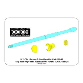   Aber Germ.75mm barrel for KwK40L/43 with single baffle muzzle brake for Pz.Kpfw. VI, Ausf. F2-early G (Dragon)
