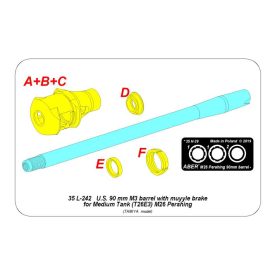   Aber U.S 90 mm M3 barrel with muzzle brake for T26E3 , Pershing (Tamiya)