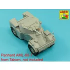 Aber Armament for French Light Armoured Car AML-60-7, barrel for 7,62mm Macxhine guns x 2 pcs. 90mm mortar (Takom)