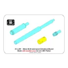 Aber 90 mm M-36 tank barrel cyrindrical Muzzle Brake with mantlet cover for U.S. M47 Patton (Takom, Tamiya)