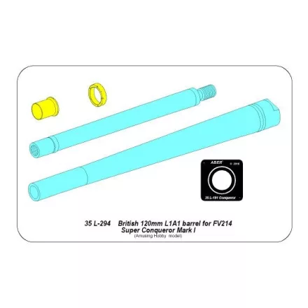 Aber British 120mm L1A1 barrel for FV214 Super Conqueror Mark I (Amusing Hobby)