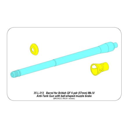 Aber Barrel for 6 pdr Mk.IV (57mm) A/T Gun with ball muzzle brake (Bronco, Riich)