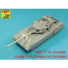 Aber Armament for Russian Main Battle Tank T-14 ARMATA barrel for 125 mm 2A82-1M cannon & barrel for 12,7 mm Kord AA MG (Zvezda, Trumpeter)