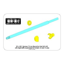   Aber Germ.75mm barrel for KwK40L/43 with single baffle muzzle brake for Pz.Kpfw.VI, Ausf.G -early (Tamiya)