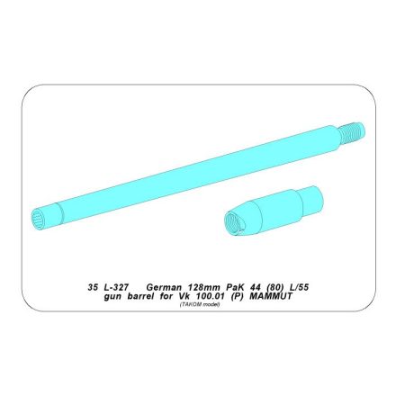 Aber Barrel 128mm PaK 44 L/55 for Vk 100.01(P) MAMMUT (Takom)